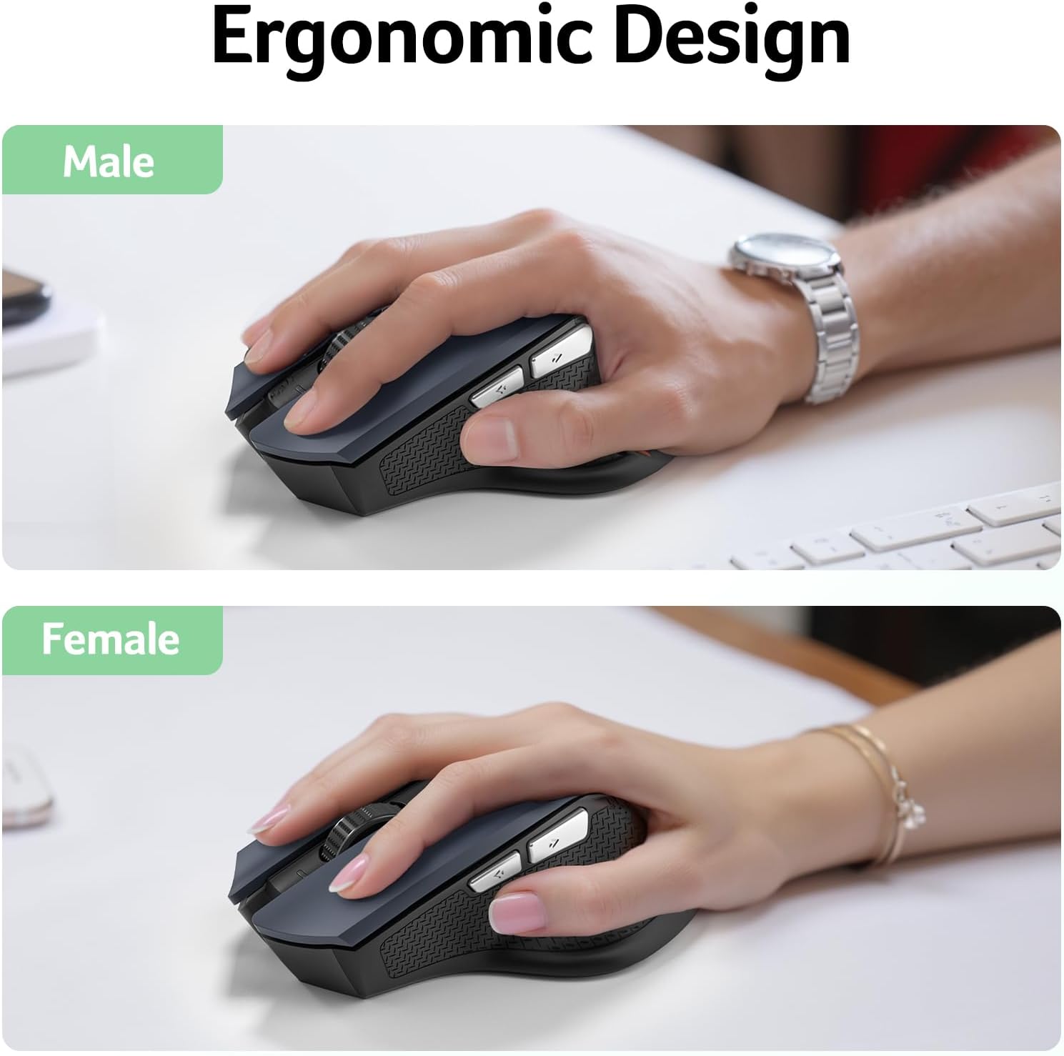 acer Wireless Mouse for Laptop, 2.4GHz Computer Mouse 3 Adjustable DPI Office Cordless USB Mice with USBA Receiver, 6 Buttons, 1600 DPI, Medium to Large Sized Hands Compatible with PC, Laptop, Desktop - Image 6